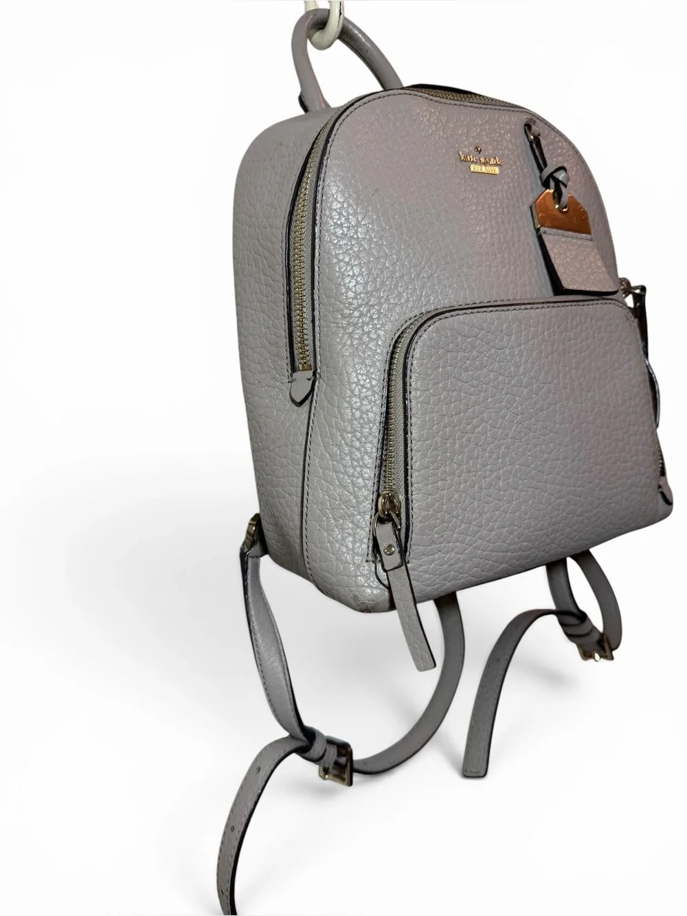 Kate Spade Caden Carter soft taupe Pebbled Leather Mini backpack